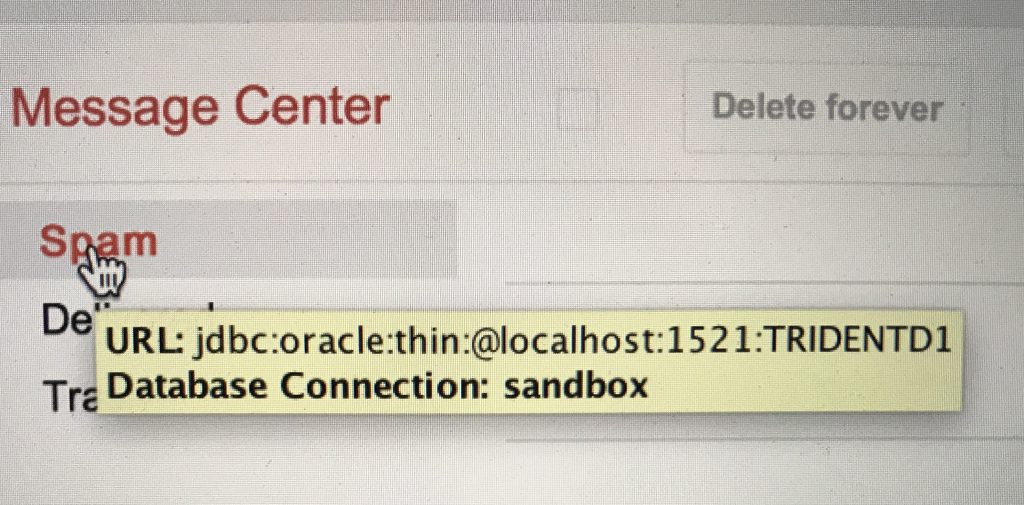 Database connection: sandbox in the webpage