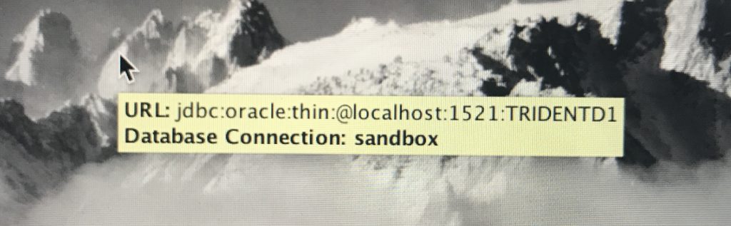 Database connection: sandbox on the desktop