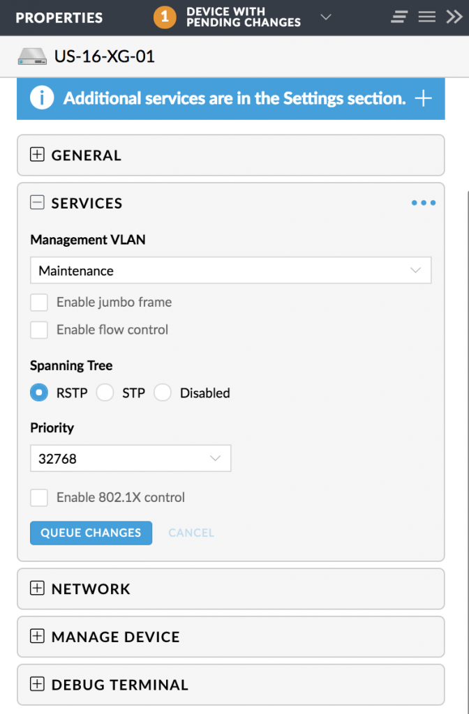 Change the management VLAN