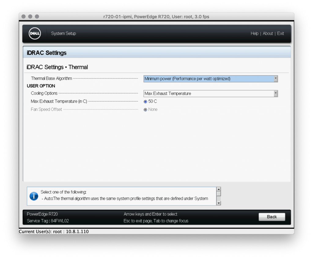 iDRAC Settings - Thermal