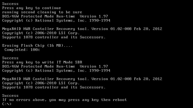 FreeDOS completed - ready to reboot