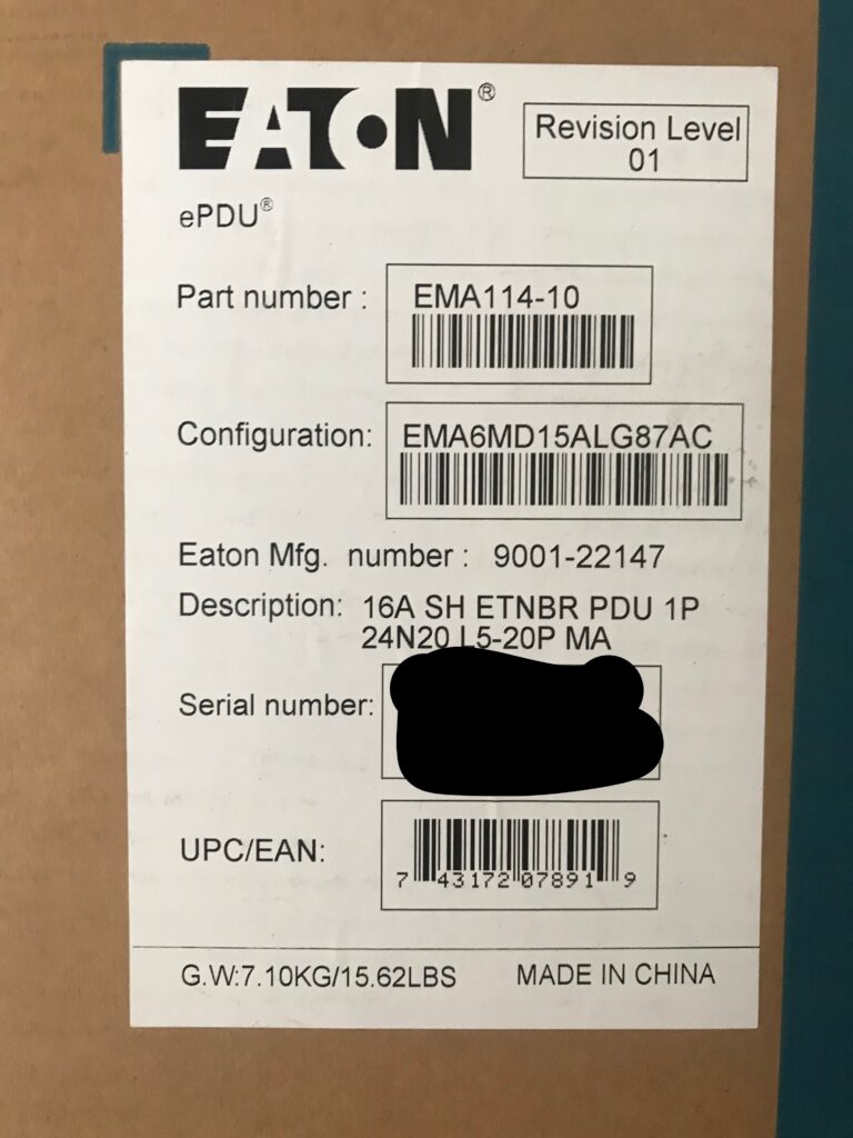 Eaton EMA114-10 label