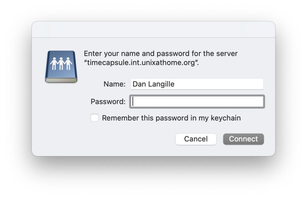 Enter your name and password