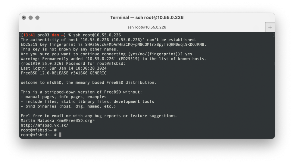 ssh as root