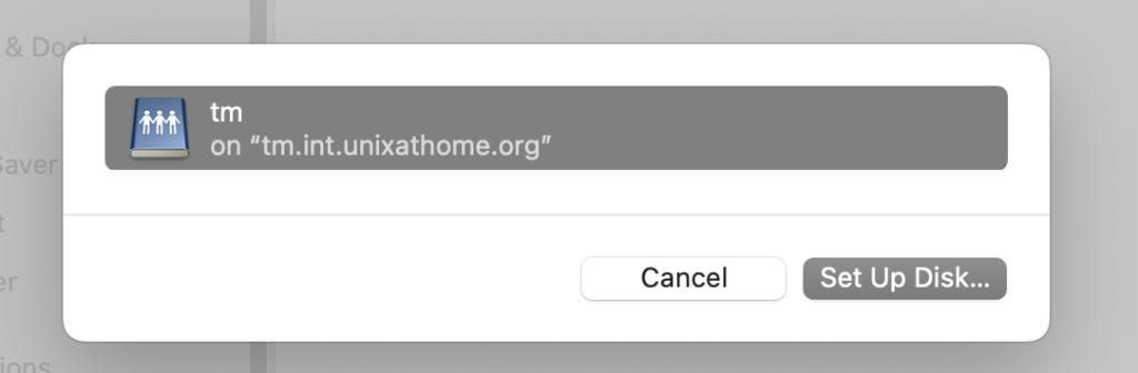 select backup disk